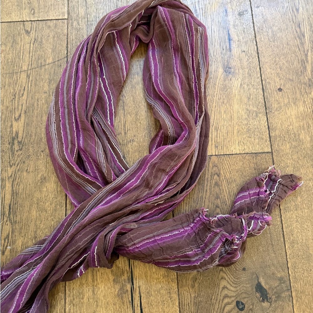 Elegant Purple Striped Scarf